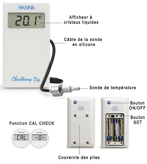 thermometre avec sonde lestee de haute precision checktemp dip